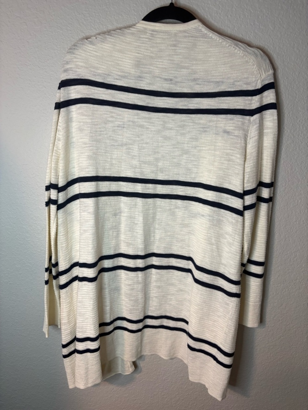 Madewell White and Navy Striped Open-Front Cardigan - Picture 2 of 3